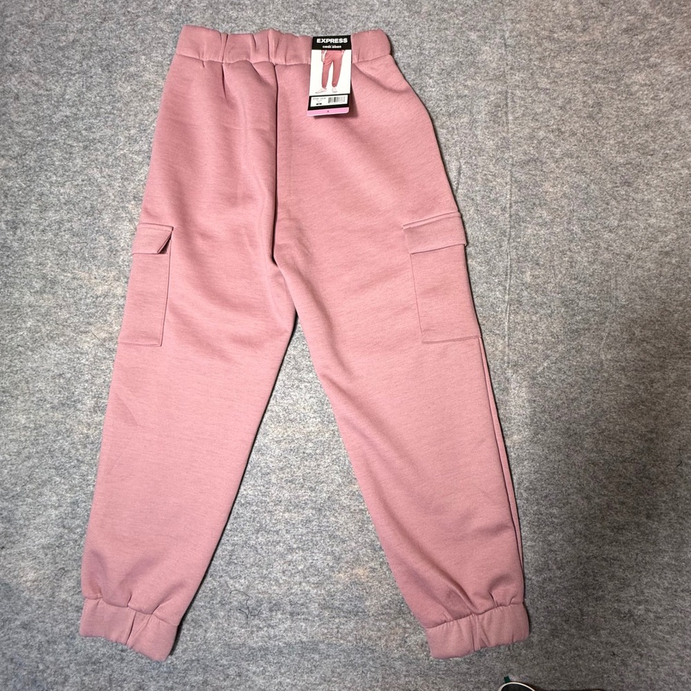Express Cargo Jogger Women S Pink Tapered Leg Elastic Waist Sweatpants NWT